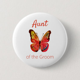 Tante van de vlinderknoop van de bruidegom ronde button 5,7 cm