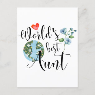 Tante van de Wereld Beste Sentimentele Waterverf B Briefkaart