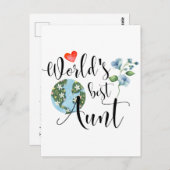 Tante van de Wereld Beste Sentimentele Waterverf B Briefkaart (Voorkant / Achterkant)