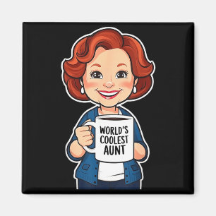 Tante van de Wereld Funny Coffee Lover Cadeau T-sh Magneet