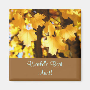 Tante van de Wereld! magneet cadeaus Gele Herfst