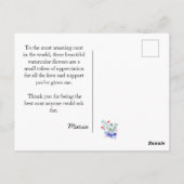 Tante van de Wereld Waterverf Bloemen met Sentimen Briefkaart (Achterkant)