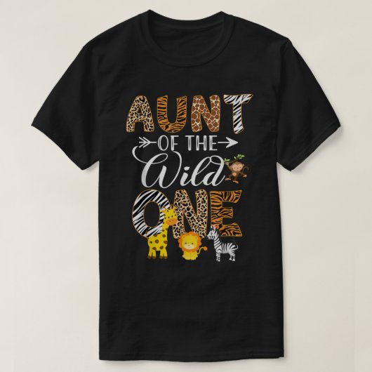 tante van de Wilde One Zoo Birthday Safari Oerwoud T-shirt (Design voorkant)