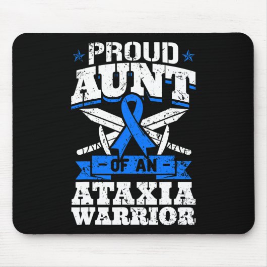 Tante van een ataxie Warrior Awareness Ribbon Dyst Muismat (Voorkant)