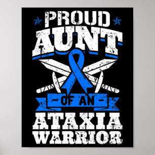 Tante van een ataxie Warrior Awareness Ribbon Dyst Poster