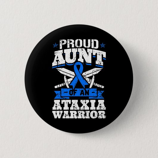 Tante van een ataxie Warrior Awareness Ribbon Dyst Ronde Button 5,7 Cm (Voorkant)