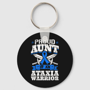 Tante van een ataxie Warrior Awareness Ribbon Dyst Sleutelhanger