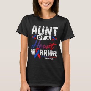 Tante van een Hart Warrior CHD Bewustzijn Rood Bla T-shirt