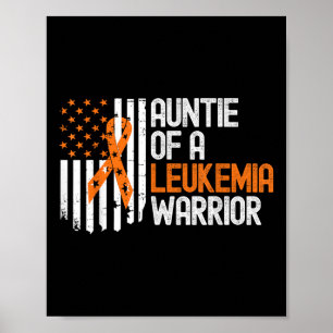Tante van een Leukemie Krijger Bewustzijn Oranje V Poster