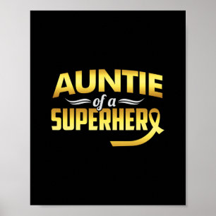 Tante van een superheld Kinderkankerbewustzijn Poster