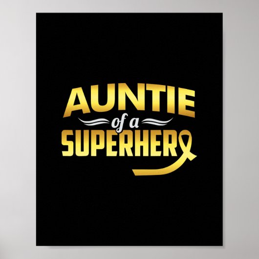 Tante van een superheld Kinderkankerbewustzijn Poster (Voorkant)
