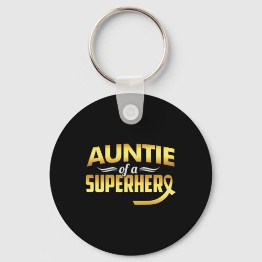 Tante van een superheld Kinderkankerbewustzijn Sleutelhanger (Voorkant)