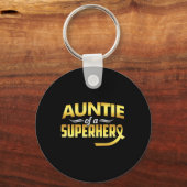 Tante van een superheld Kinderkankerbewustzijn Sleutelhanger (Voorkant)