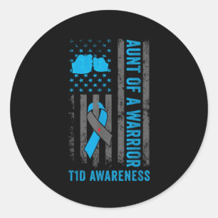 Tante van een T1D Warrior Diabetische Type 1 Diabe Ronde Sticker