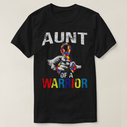 Tante van een Warrior Autism Awareness T-shirt (Design voorkant)