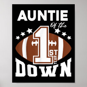 Tante van het 1e Jaar Down Football Eerste Verjaar Poster