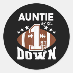 Tante van het 1e Jaar Down Football Eerste Verjaar Ronde Sticker