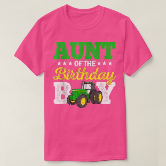 Tante van het 'Birthday Boy Tractor'-Boerderij op T-shirt (Design voorkant)