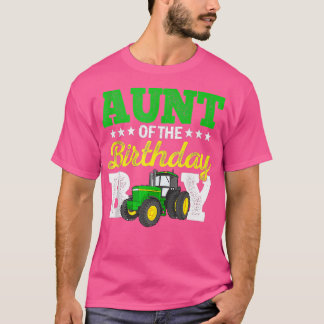 Tante van het 'Birthday Boy Tractor'-Boerderij op T-shirt