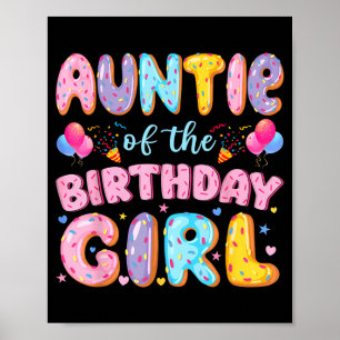 Tante van het jarige meisje Zoete Donut Verjaardag Poster