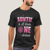 Tante van het Verjaardagsmeisje Winter Onederland  T-shirt (Voorkant)
