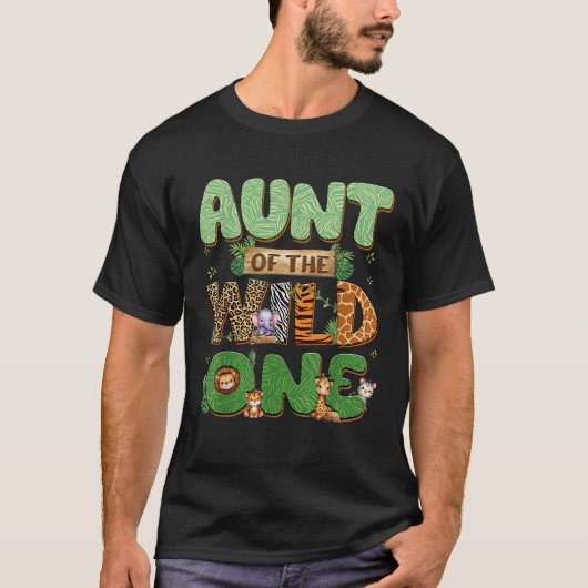 Tante van het Wild One Birthday Family Matching Pa T-shirt (Voorkant)
