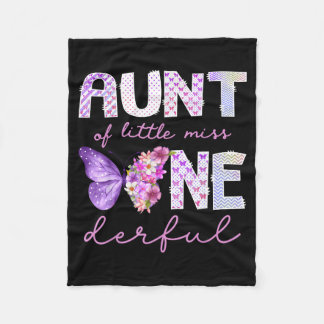 Tante van little miss onederful vlinder 1e verjaar fleece deken