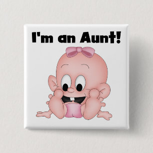 tante van New Niece Tshirts en Gifts Vierkante Button 5,1 Cm