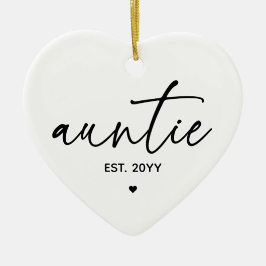 tante Vast Elegant Typografie New tante Keramisch Ornament (Voorkant)