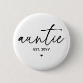 tante Vast Elegant Typografie New tante Ronde Button 5,7 Cm (Voorkant)