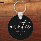 tante Vast Elegant Typografie New tante Sleutelhanger (Voorkant)