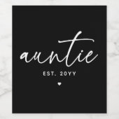 tante Vast Elegant Typografie New tante Wijn Etiket (Enkel label)