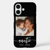 Tante Vastgestelde Elegante Script Foto Zwart Case-Mate iPhone Case (Achterkant)