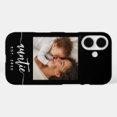 Tante Vastgestelde Elegante Script Foto Zwart Case-Mate iPhone Case (Achterkant (horizontaal))
