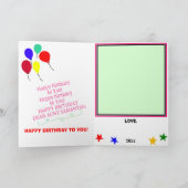 Tante Verjaardag Roze Cupcake Tower NAAM Kaart (Binnen)