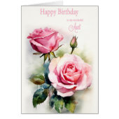 Tante Verjaardag Rozen Geschilderde Waterverf (Voorkant)