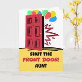 Tante Verjaardag Sluit de voordeur Kaart (Gele Bloem)