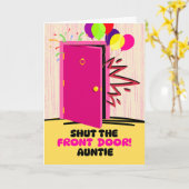 Tante Verjaardag Sluit de voordeur Kaart (Gele Bloem)