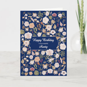 Tante Verspreide Bloemen Verjaardag Kaart