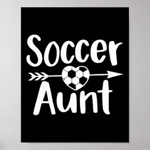 Tante Voetbal Hart Sportliefhebber Tante Moederdag Poster