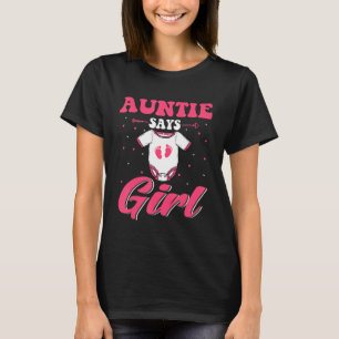 Tante voor geslacht onthulling zegt Meisje komt ov T-shirt