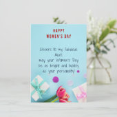 Tante - Vrouwendag Wenskaart Feestdagenkaart (Staand voorkant)