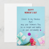 Tante - Vrouwendag Wenskaart Feestdagenkaart (Voorkant / Achterkant)