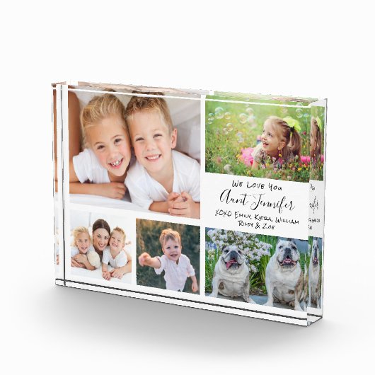 Tante we houden van je moderne Script Collage Fotoblokken (Rechts)