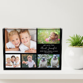 Tante we houden van je witte Script Collage Fotoblokken