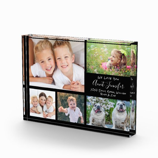 Tante we houden van je witte Script Collage Fotoblokken (Rechts)