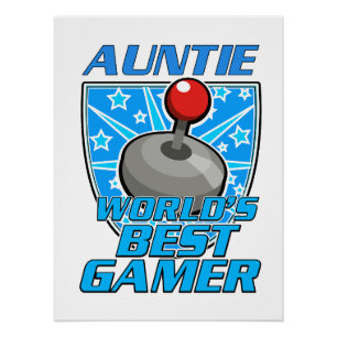 Tante Werelds beste gamer retro logo Perfect Poster
