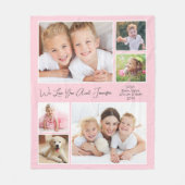 Tante wij houden van u Foto gepersonaliseerd roze Fleece Deken (Voorkant)
