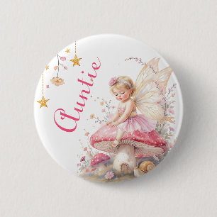 Tante worden Sprookjesachtige cottage baby showe Ronde Button 5,7 Cm