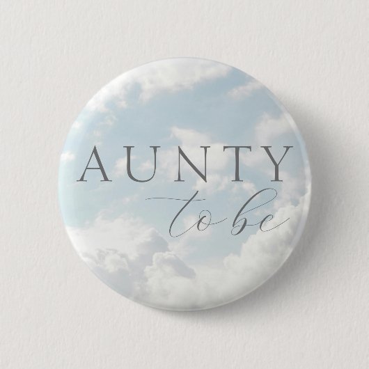 Tante wordt Cloud Nine Baby shower Button (Voorkant)